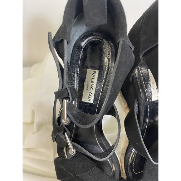 Balenciaga Open Toe Suede Wedges - Picture 6 of 7